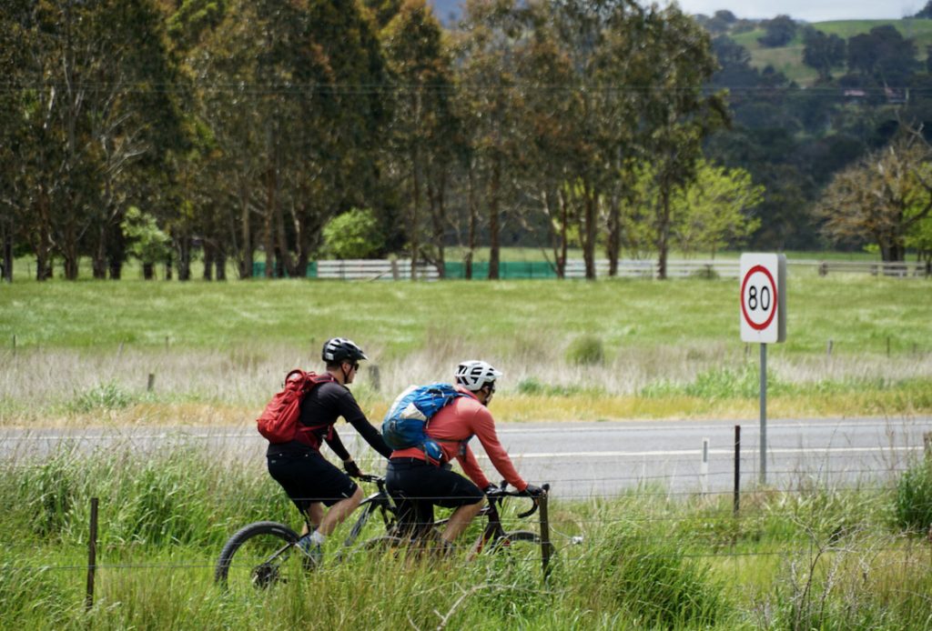 Riding east towards Mansfield from Merton - Great Vic Rail Trail Tour