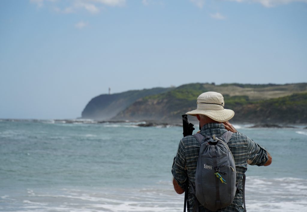 Cape Otway Lightstation in view on the Great Ocean Walk. 