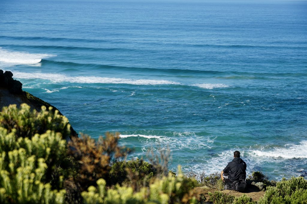 Soaking in the scenery at Castle Cove where the trail meets the Great Ocean Road for the only time along it's 100km route from Apollo Bay to the 12 Apostles. It's here that I'm able to meet guests who have walked 5.5kms (usually around 1.5 to 2hrs) from Aire River and ensure they have enough water, food, sunscreen etc. 