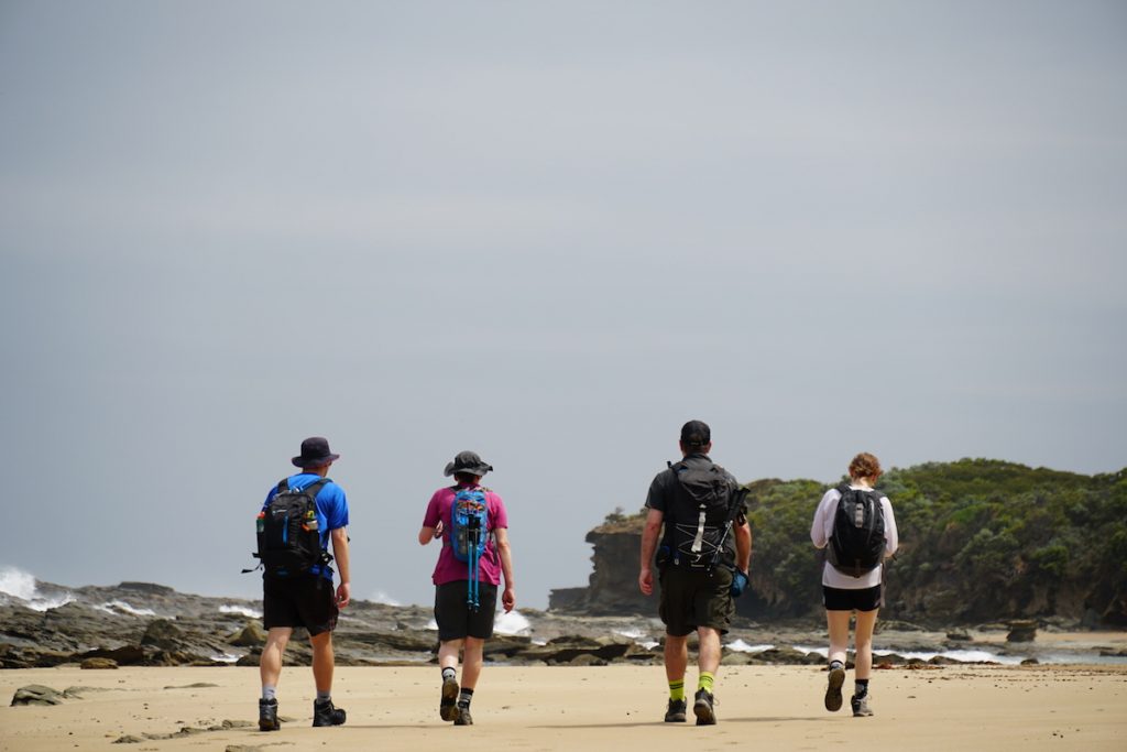 Hiking on the Great Ocean Walk near Cape Otway.