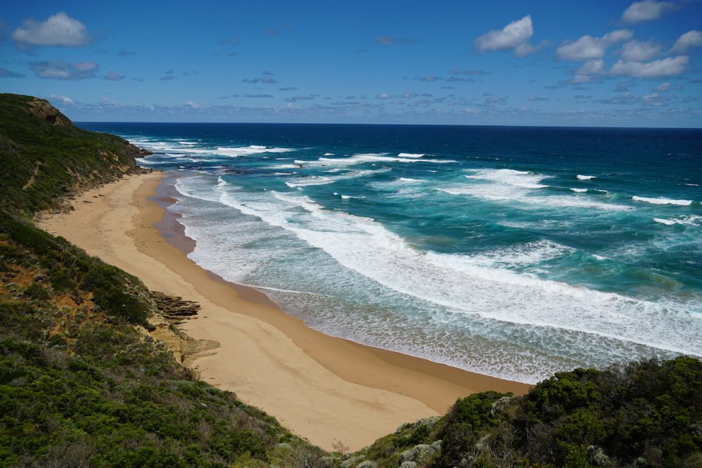 The view from Castle Cove lookout on the Great Ocean Road. 