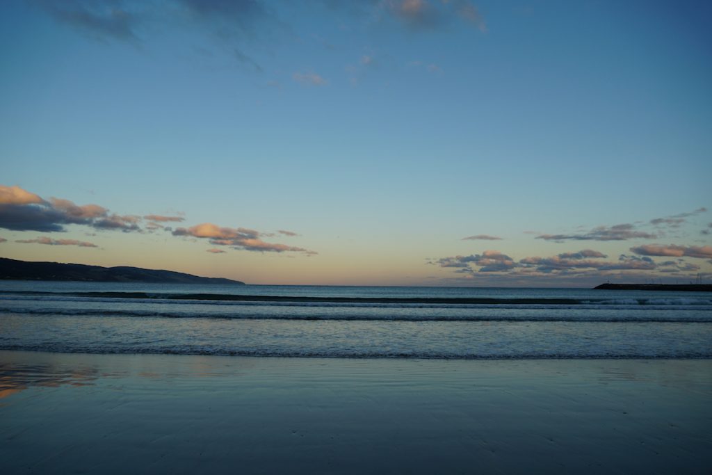 Apollo Bay main beach at sunset. 