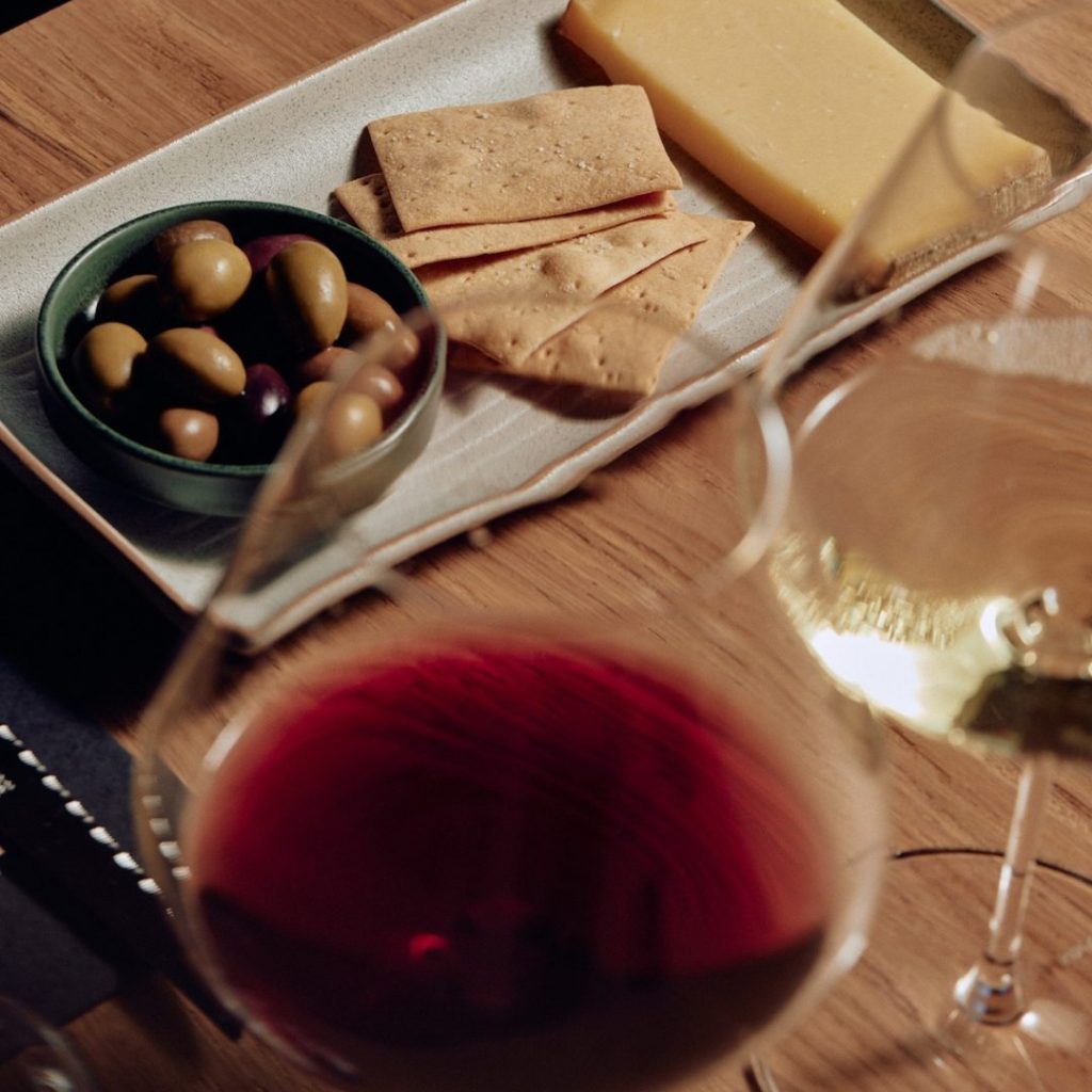 Cheese and wine selection at Giant Steps in Healesvolle