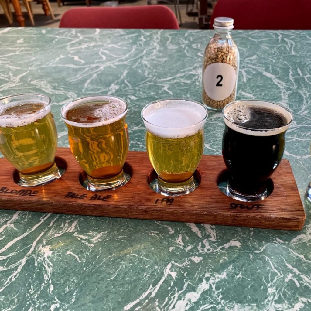 Beer tasting paddle Watts River Brewery