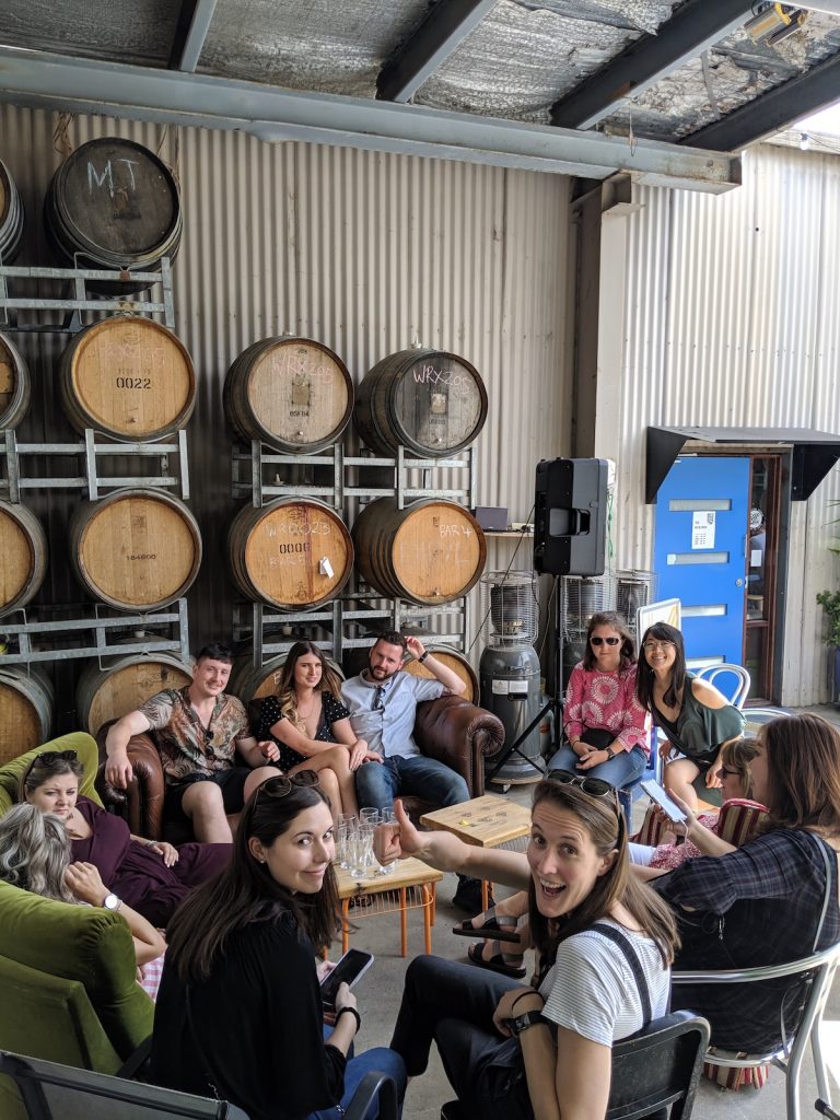 Guests on a Yarra Valley Day Tour at Watts River Brewery