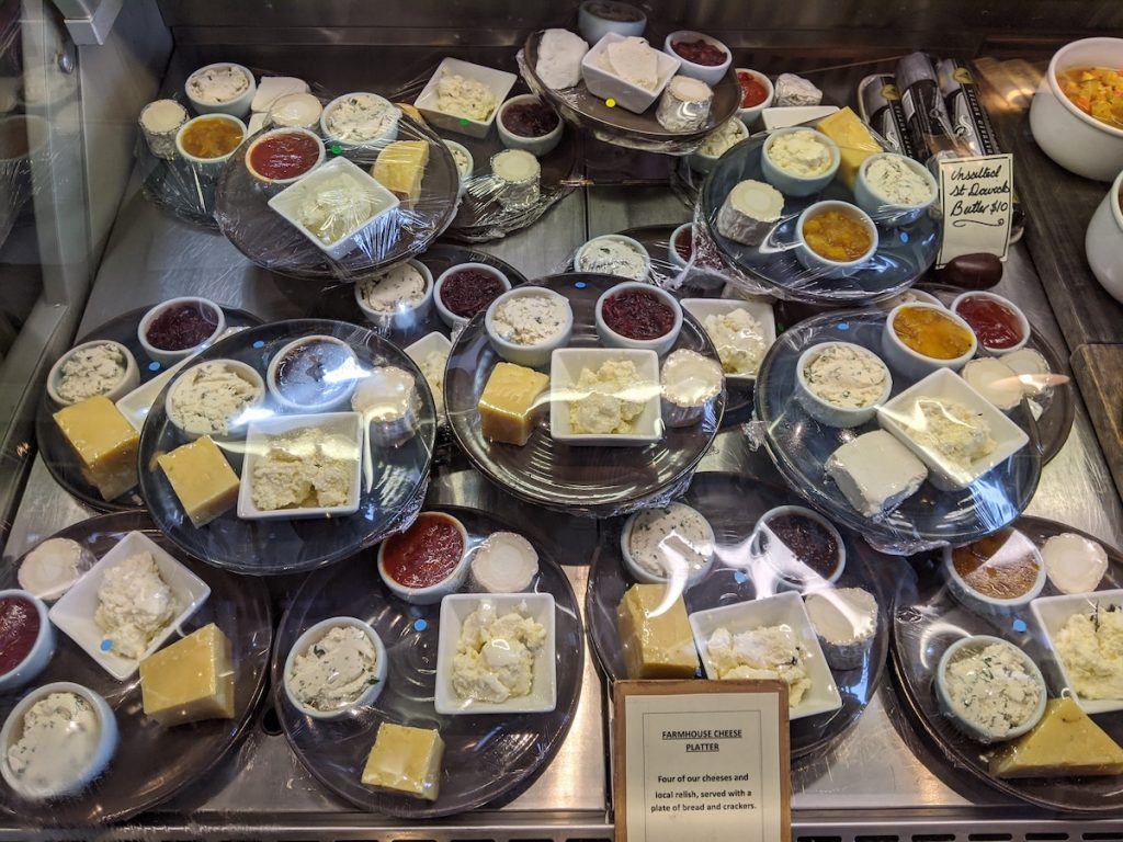 Cheese platters at Yarra Valley dairy. 