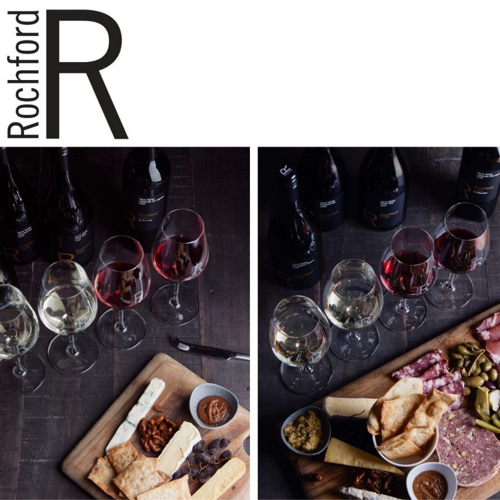 Wine and cheese tasting boards at Rochford Wines. 