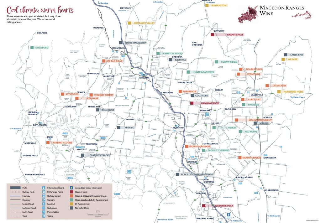 Macedon Ranges Winery Map